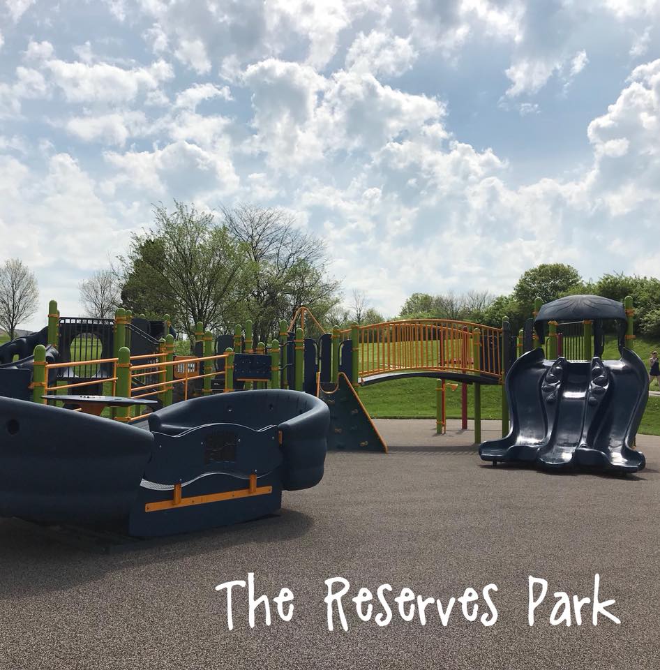 A picture of the play structure at The Reserves Park in Liberty Township
